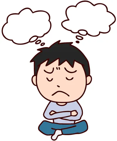 悩む男性のイラスト